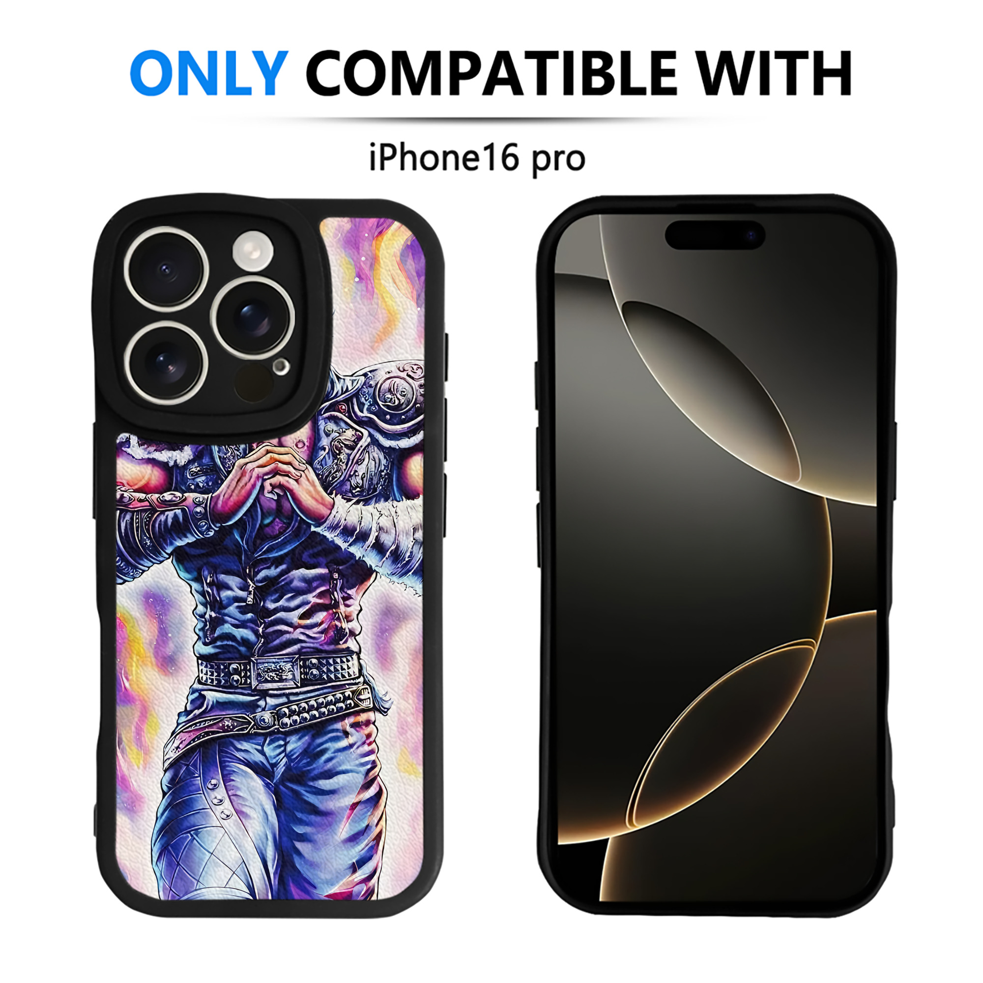 （画像用） 北斗の拳 Fist of the North Star 【iPhone 16シリーズ対応】シリコンスマホケース（レザー調） 材質：シリコン